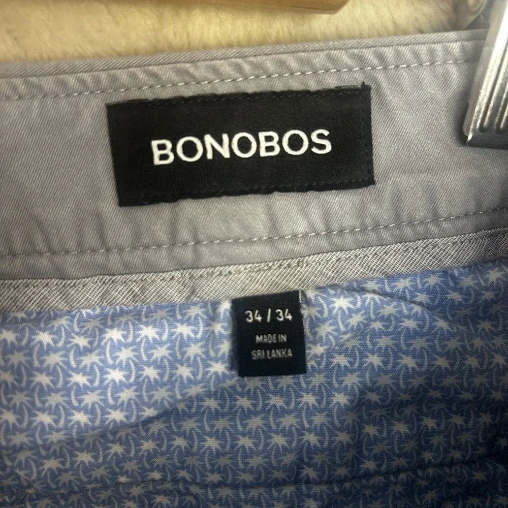 Bonobos Mens Straight Fit Chino Pants Grey Cotton‎ Blend 34x34 RN128054